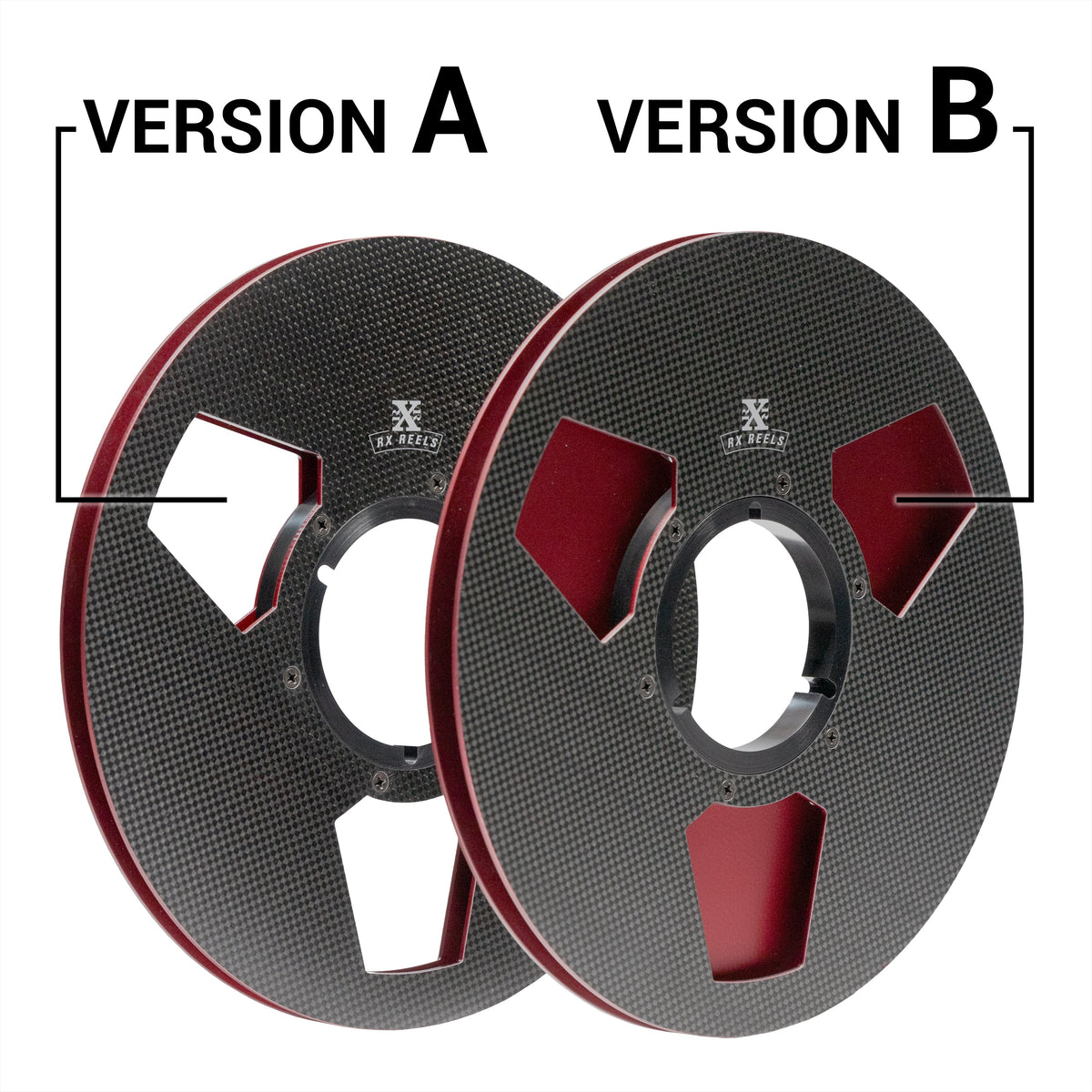 &quot;B&quot; Stock - Carbon Fiber 10.5&quot; Tape Reel - Edge Design in Garnet Metallic