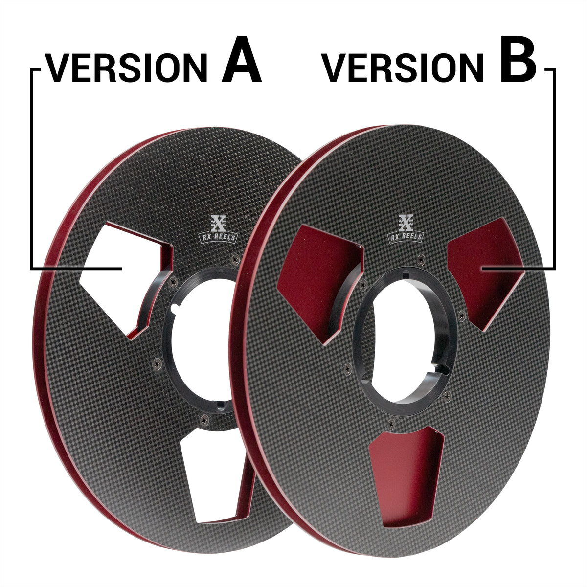 Carbon Fiber 10.5&quot; Tape Reel - Edge Design in Garnet Metallic