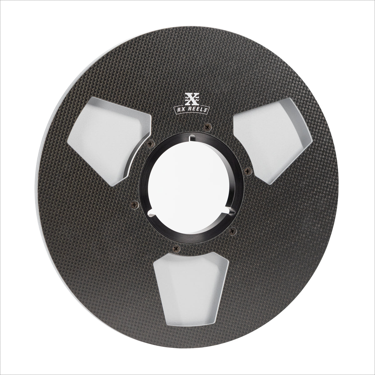 Carbon Fiber 10.5&quot; Tape Reel - Edge Design in Silver Metallic