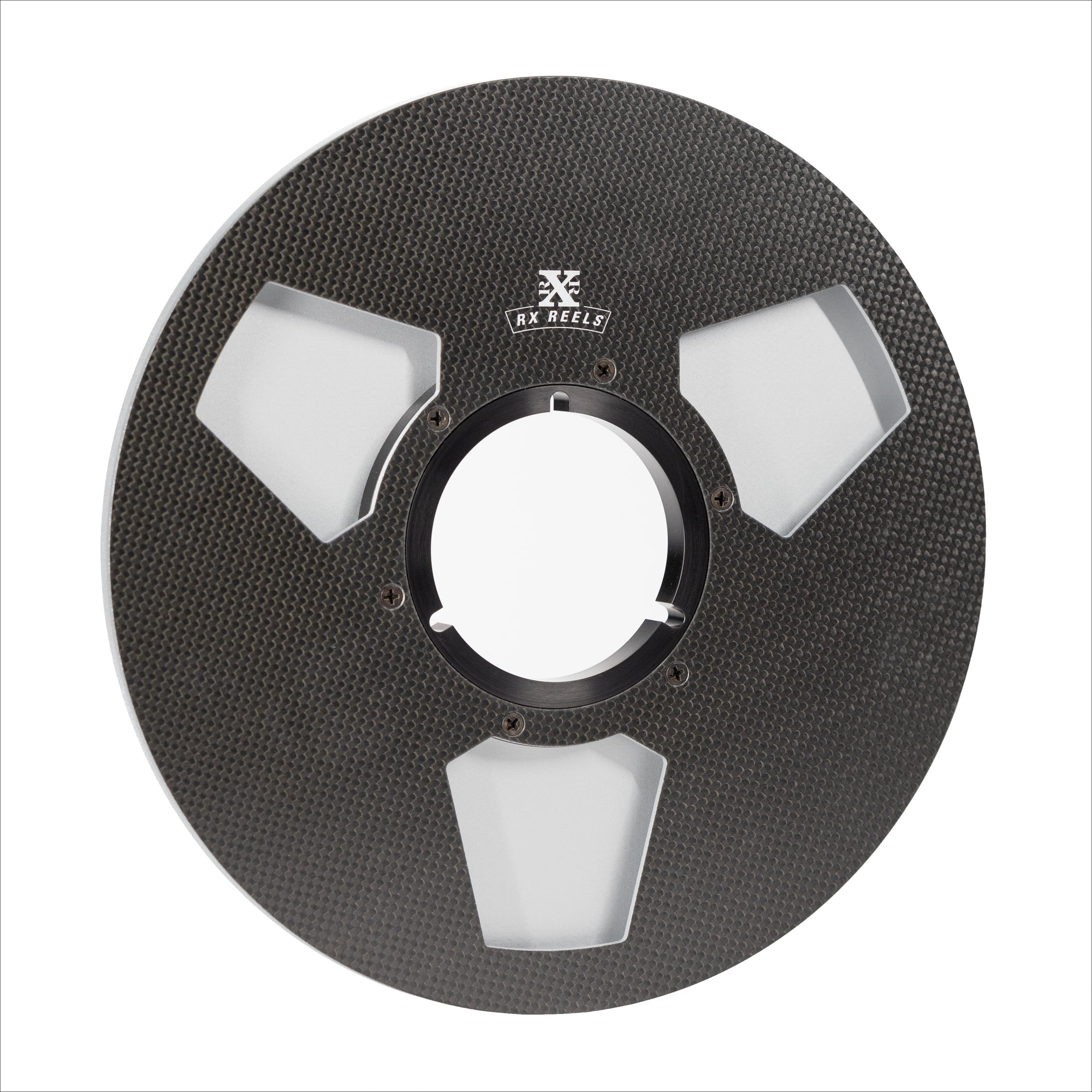 Carbon Fiber 10.5" Tape Reel - Edge Design in Silver Metallic