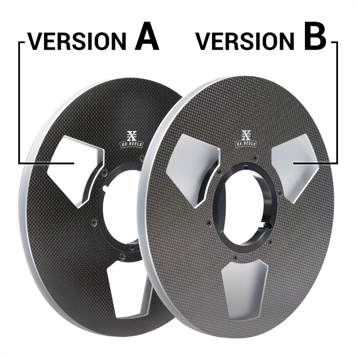 Carbon Fiber 10.5&quot; Tape Reel - Edge Design in Silver Metallic