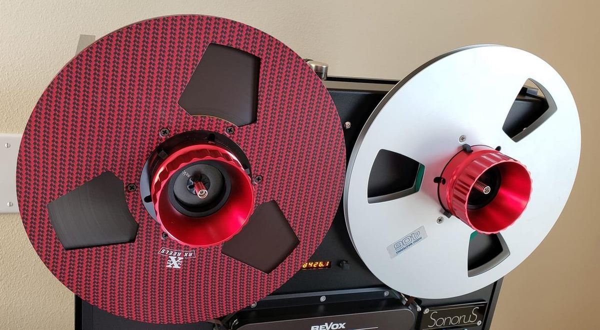 Carbon Fiber 10.5&quot; Tape Reel in Arena Red Carbon