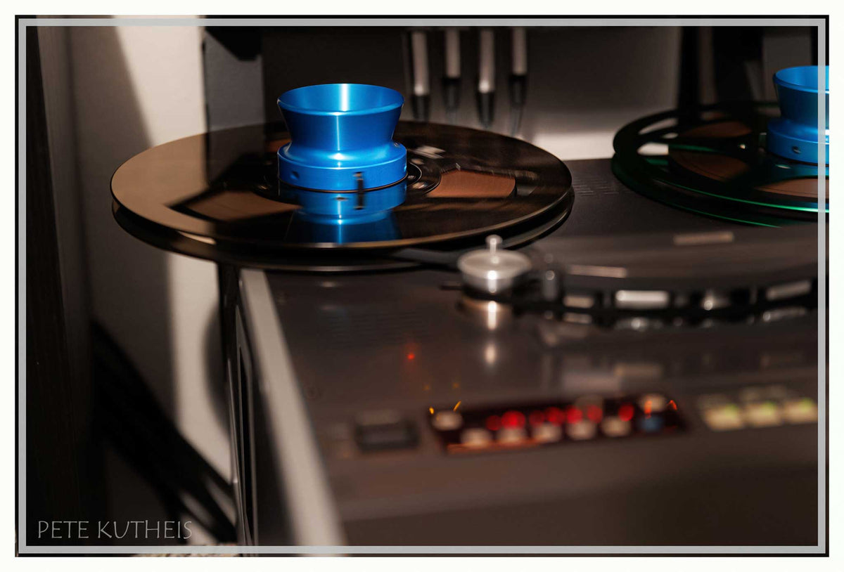 Carbon Fiber 10.5&quot; Tape Reel in Black &amp; Gold Vein Marble