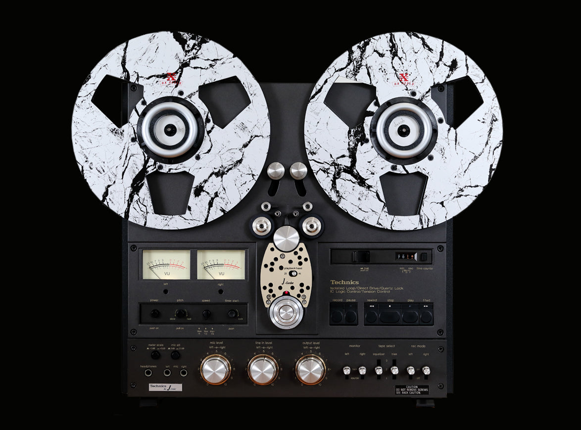 Carbon Fiber 10.5&quot; Tape Reel RX Reels Silver Black Vein Marble Technics RS 1506